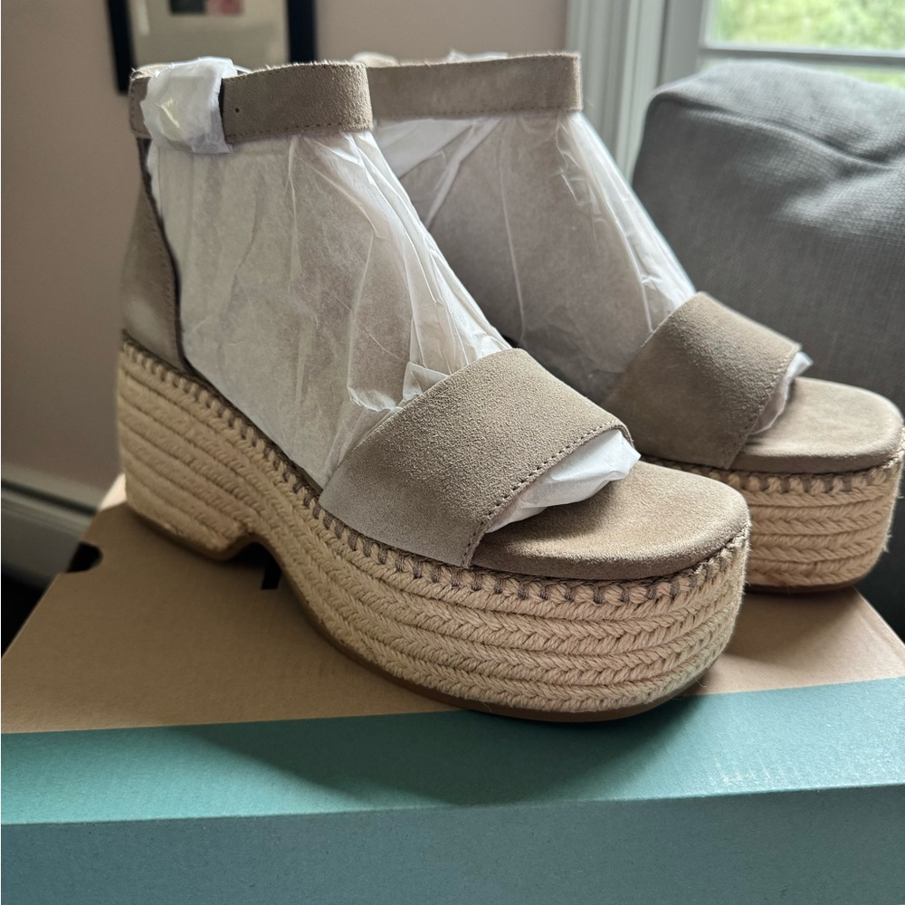 NIB Toms Laila Platform Espadrille Sandals